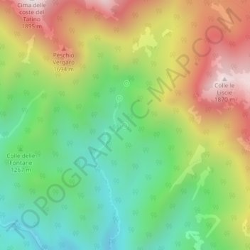 Fontana Pordosimioの地形図、標高、地勢