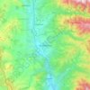 Благоевградの地形図、標高、地勢