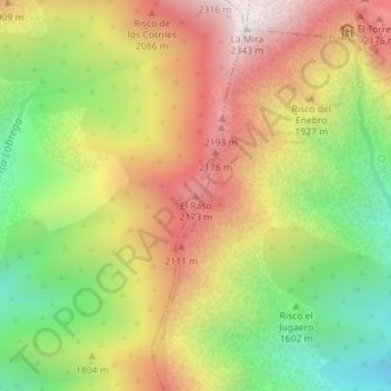 El Rasoの地形図、標高、地勢