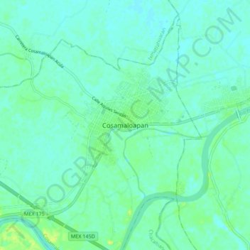 Cosamaloapanの地形図、標高、地勢