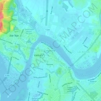Villa Endesaの地形図、標高、地勢