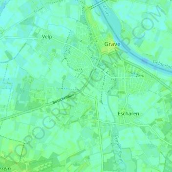 De Elftの地形図、標高、地勢