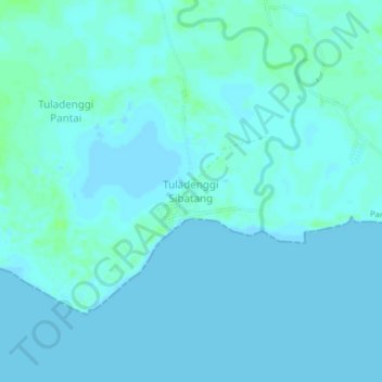Tuladenggi Sibatangの地形図、標高、地勢