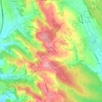 Rohrbergの地形図、標高、地勢