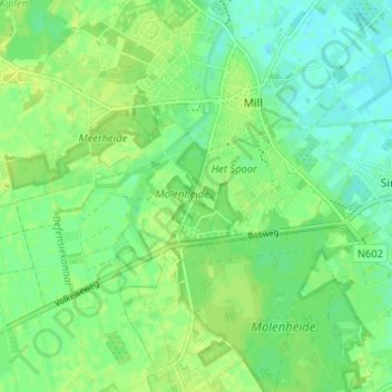 Borneoの地形図、標高、地勢