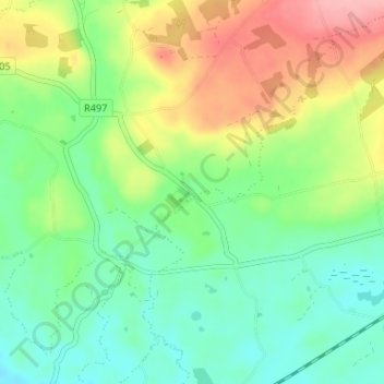 Annacartyの地形図、標高、地勢