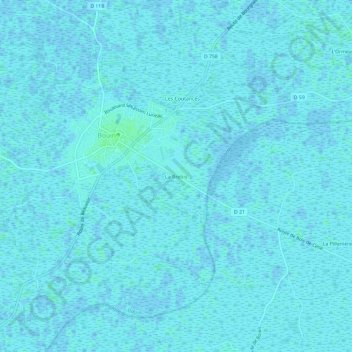 La Brebisの地形図、標高、地勢