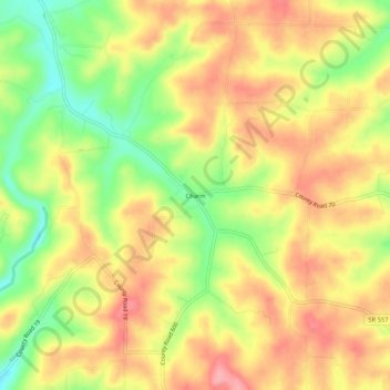 Charmの地形図、標高、地勢