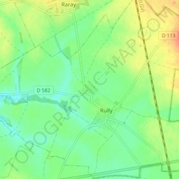 Chamicyの地形図、標高、地勢