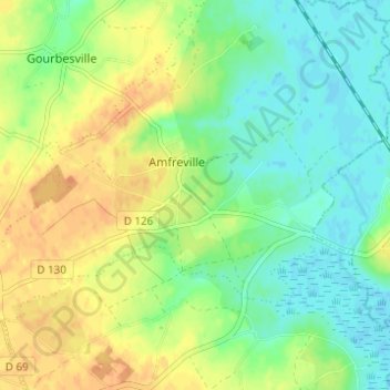 Les Cardetsの地形図、標高、地勢
