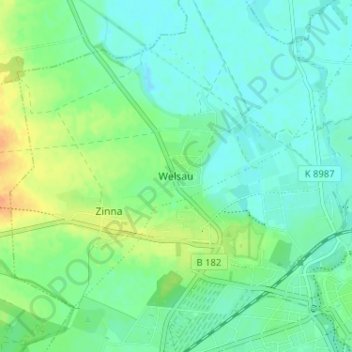 Welsauの地形図、標高、地勢