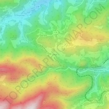 Orthofの地形図、標高、地勢