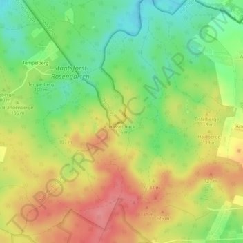 Hasselbrackの地形図、標高、地勢