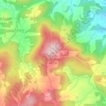 Morro das Antenasの地形図、標高、地勢