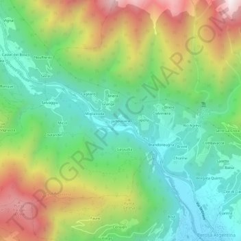Jartousiereの地形図、標高、地勢