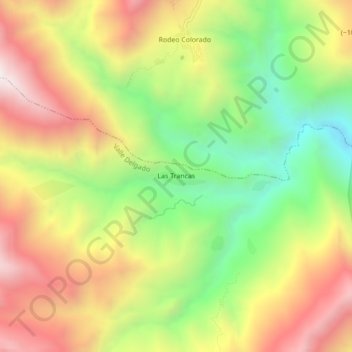 Las Trancasの地形図、標高、地勢