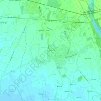 San Valentinoの地形図、標高、地勢