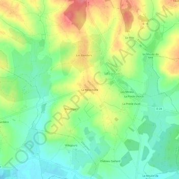 La Messinièreの地形図、標高、地勢