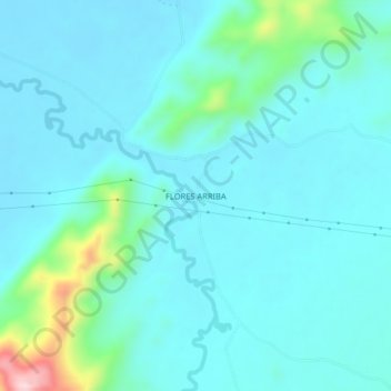 FLORES ARRIBAの地形図、標高、地勢