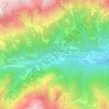 Martassinaの地形図、標高、地勢