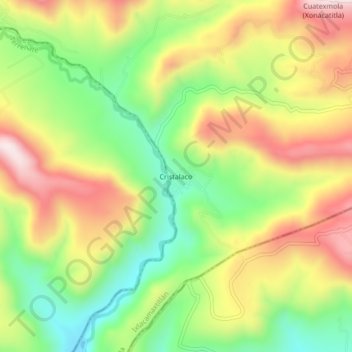 Cristalacoの地形図、標高、地勢