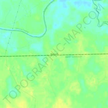 Brassellの地形図、標高、地勢