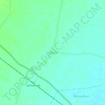 Bogalurの地形図、標高、地勢