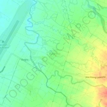 Bagticの地形図、標高、地勢