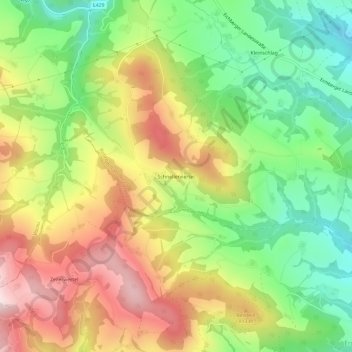 Schnellerviertelの地形図、標高、地勢