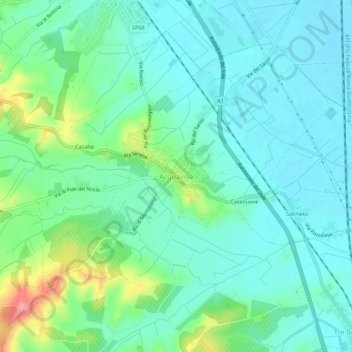 Acquavivaの地形図、標高、地勢