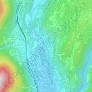 Neustiftの地形図、標高、地勢
