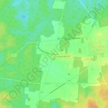 Les Montilsの地形図、標高、地勢
