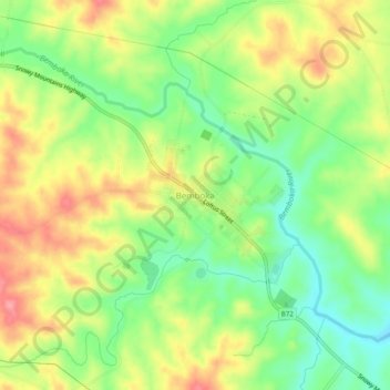 Bembokaの地形図、標高、地勢