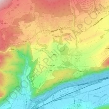 Seeの地形図、標高、地勢