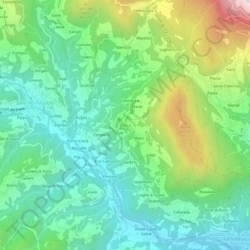 Ennaの地形図、標高、地勢