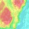 Les Valettesの地形図、標高、地勢