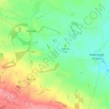 Stanwick St Johnの地形図、標高、地勢