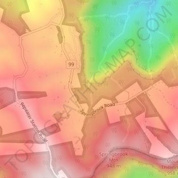 Twin Fallsの地形図、標高、地勢