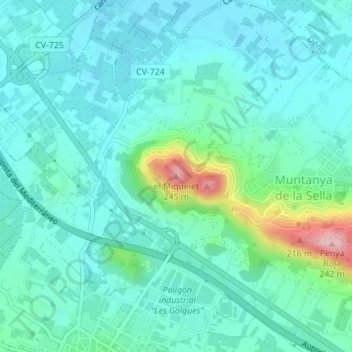 el Miqueletの地形図、標高、地勢