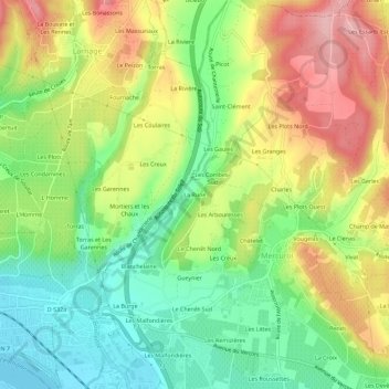 La Runeの地形図、標高、地勢