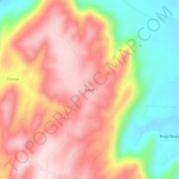 Cocalの地形図、標高、地勢