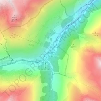 Ventの地形図、標高、地勢