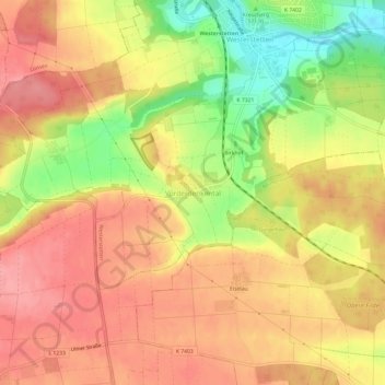 Vorderdenkentalの地形図、標高、地勢
