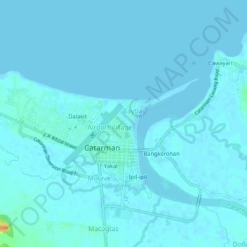 Talisayの地形図、標高、地勢
