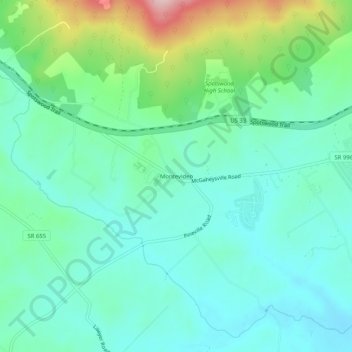 Montevideoの地形図、標高、地勢