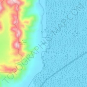 Zzyzxの地形図、標高、地勢