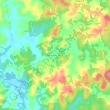 Bateias de Cimaの地形図、標高、地勢