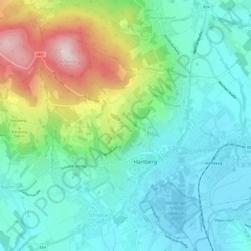 Ringの地形図、標高、地勢