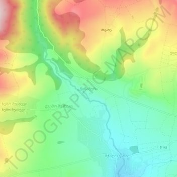 Tsitsamuraの地形図、標高、地勢