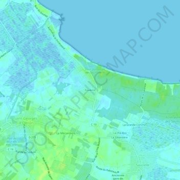 Foulerotの地形図、標高、地勢